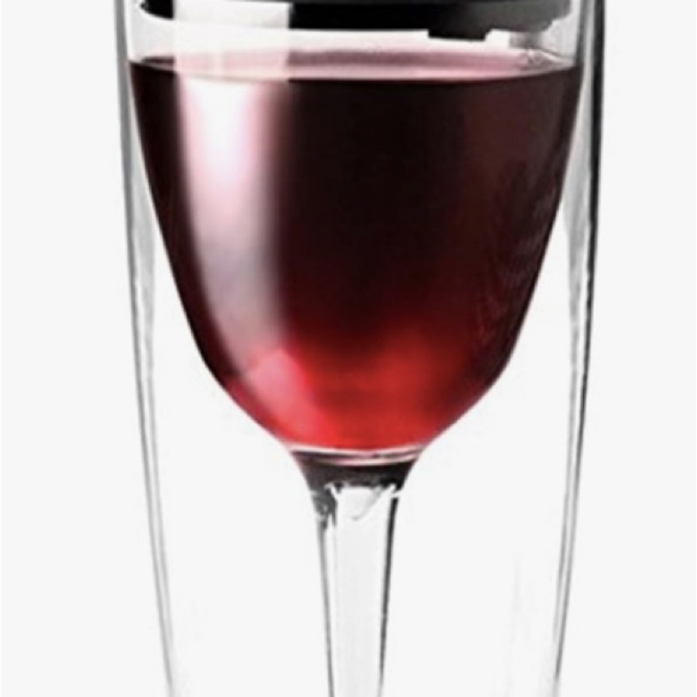 Wine Tumbler  - Double Wall Acrylic Tumbler with Red Lid, 10 oz -NEW - Picture 4 of 4